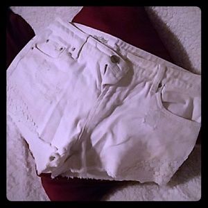 White denim shorts